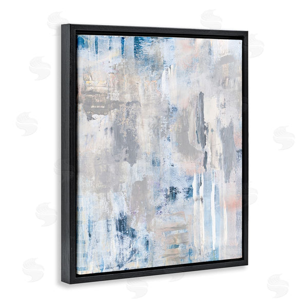 Stupell Industries Robin Maria | Modern Abstract Cascading Painting Blue Pink Grey Composition Wall Art