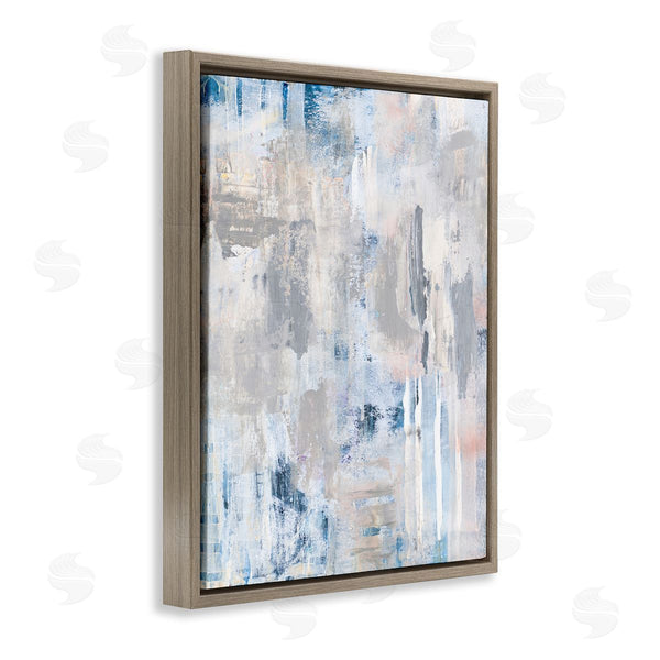 Stupell Industries Robin Maria | Modern Abstract Cascading Painting Blue Pink Grey Composition Wall Art