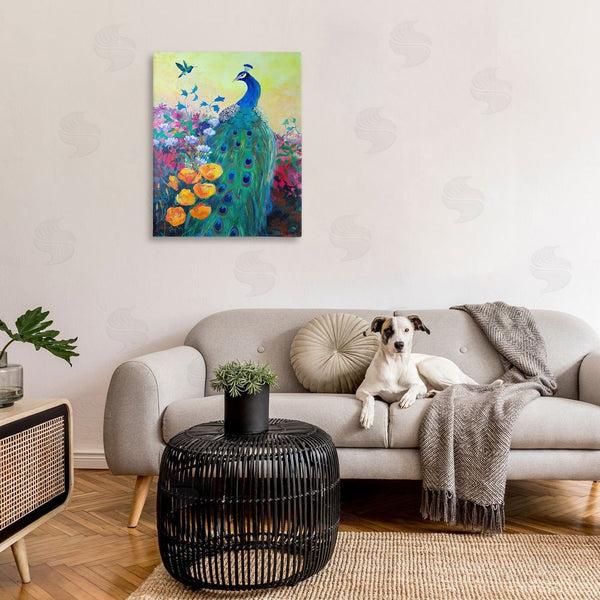 Stupell Industries Robin Maria | Peacock & Garden Flowers Wall Art