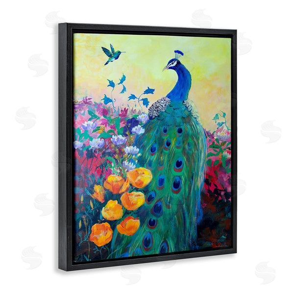 Stupell Industries Robin Maria | Peacock & Garden Flowers Wall Art