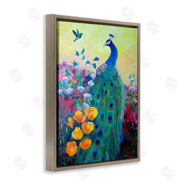 Stupell Industries Robin Maria | Peacock & Garden Flowers Wall Art