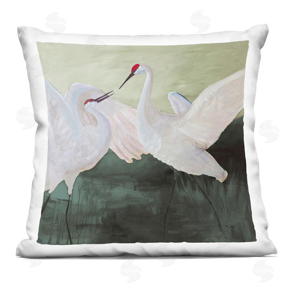 stupell industries Robin Maria | White Sandhill Cranes Throw Pillow