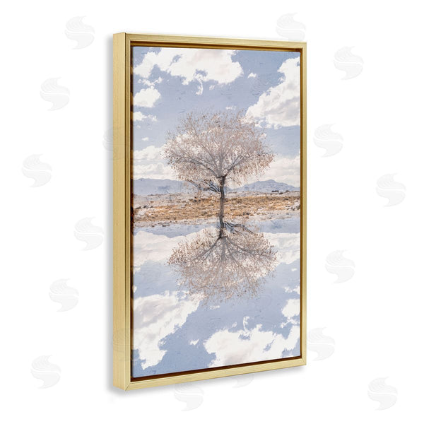 Stupell Industries Robin Vandenabeele | Lone Tree & Clouds Reflection
