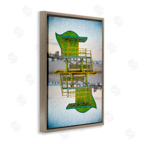 Stupell Industries Robin Vandenabeele | Miami Beach Hut Reflection