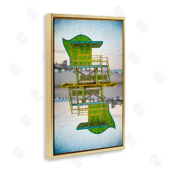 Stupell Industries Robin Vandenabeele | Miami Beach Hut Reflection