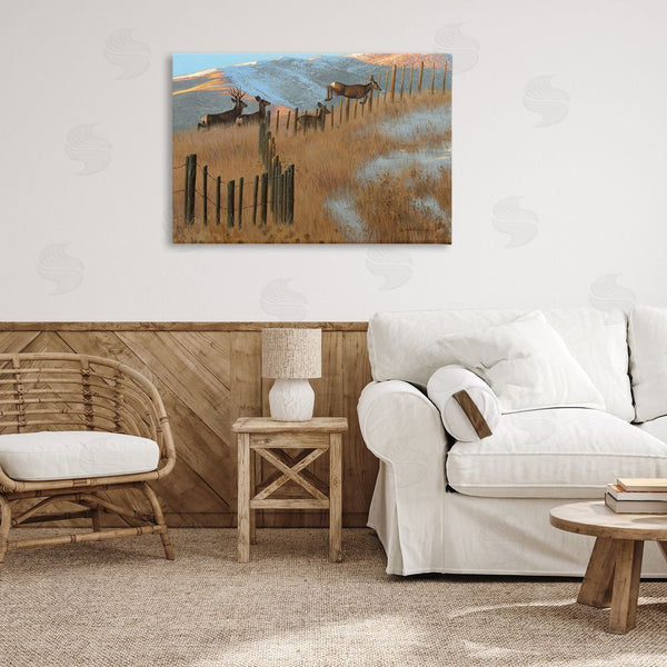 Stupell Industries Rod Lawrence | Deer Jumping Country Fence Wall Art