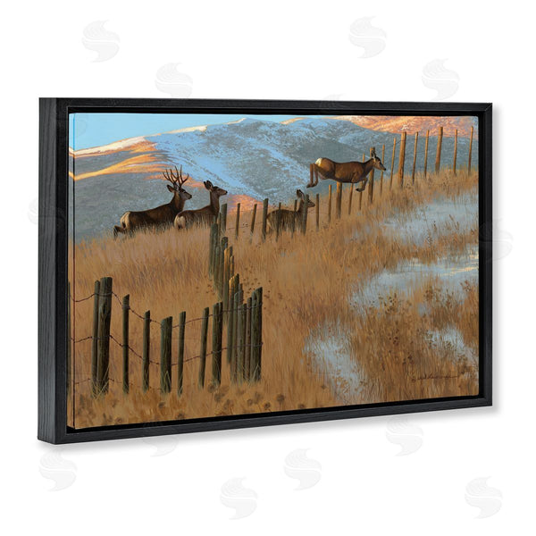 Stupell Industries Rod Lawrence | Deer Jumping Country Fence Wall Art