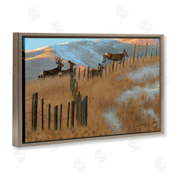 Stupell Industries Rod Lawrence | Deer Jumping Country Fence Wall Art