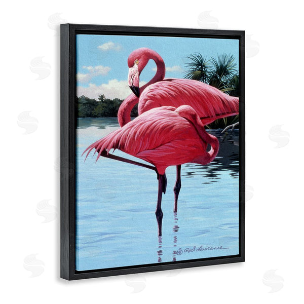 Stupell Industries Rod Lawrence | Flamingos Balancing On Shore Wall Art