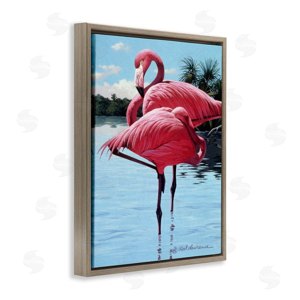 Stupell Industries Rod Lawrence | Flamingos Balancing On Shore Wall Art
