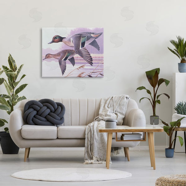 Stupell Industries Rod Lawrence | Flying Mallards Over Lake Wall Art