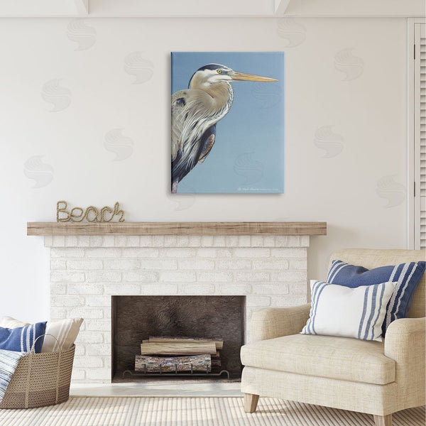 Stupell Industries Rod Lawrence | Heron Portrait On Blue Wall Art
