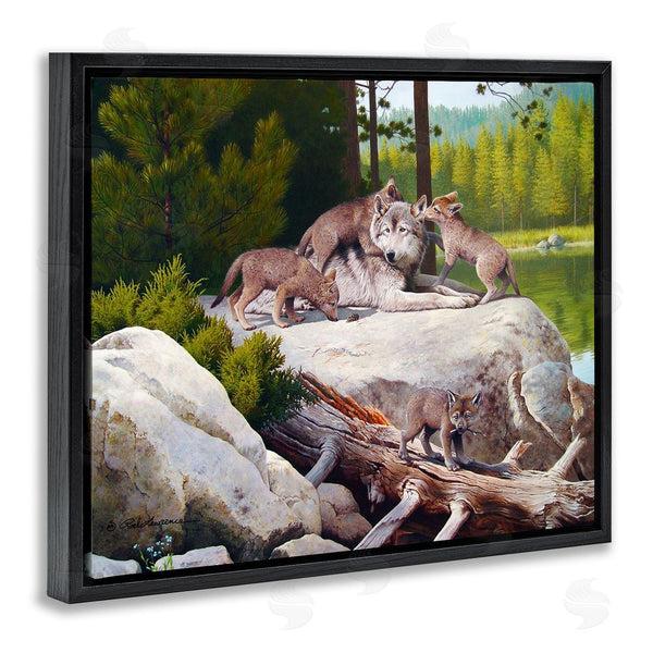Stupell Industries Rod Lawrence | Wolf & Cubs In Nature Wall Art