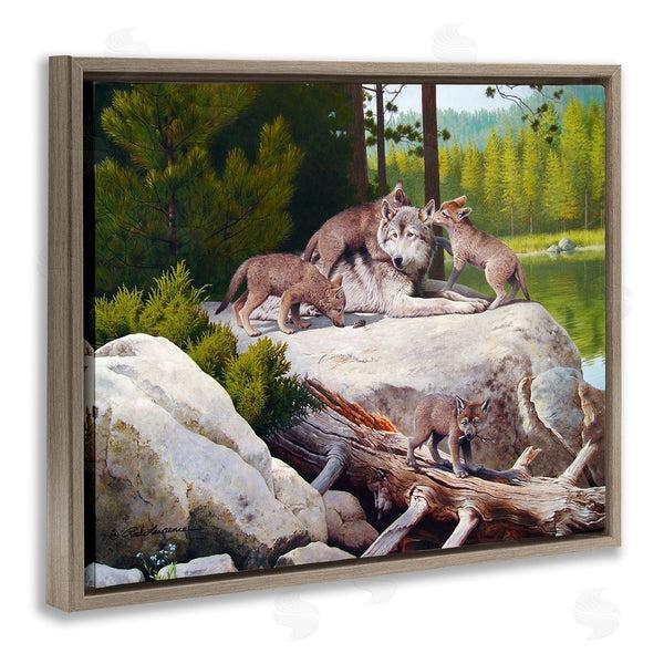 Stupell Industries Rod Lawrence | Wolf & Cubs In Nature Wall Art