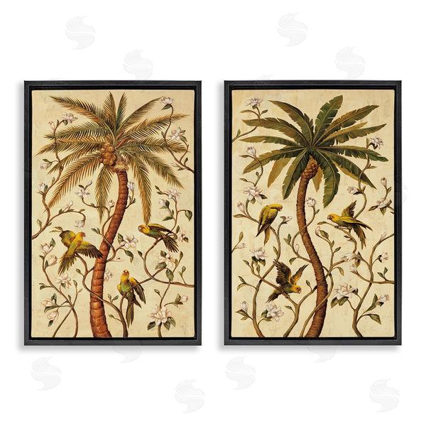 Stupell Industries Rodolfo Jimenez | Parrots & Curving Palm Trees