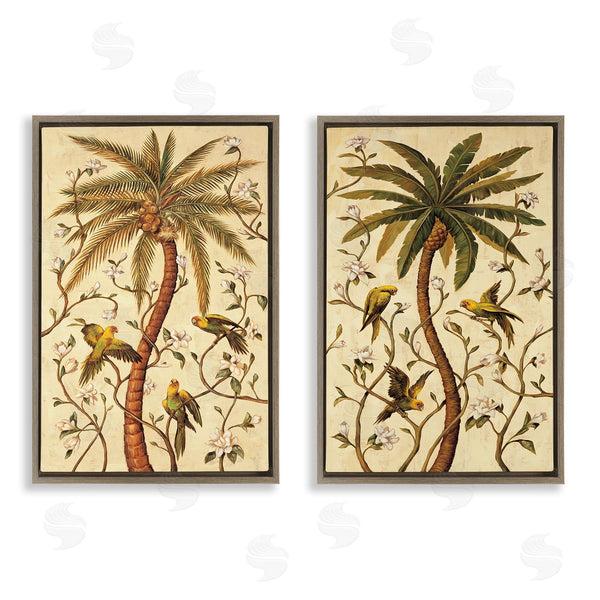 Stupell Industries Rodolfo Jimenez | Parrots & Curving Palm Trees