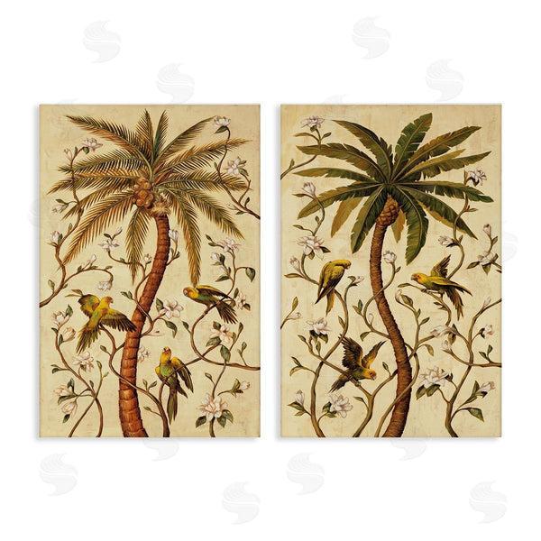 stupell industries Rodolfo Jimenez | Parrots & Curving Palm Trees
