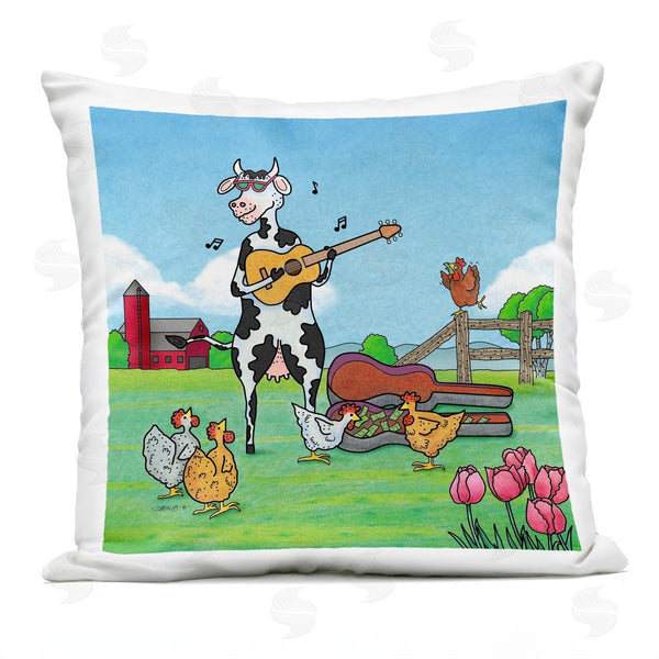 Stupell Industries Roger Straub | Busking Cow With Audience Printed Throw Pillow