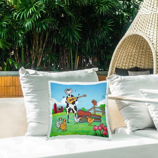 Stupell Industries Roger Straub | Busking Cow With Audience Printed Throw Pillow
