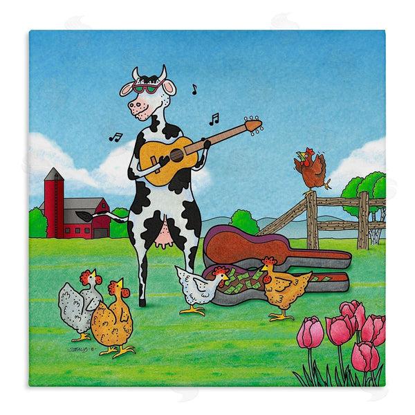 stupell industries Roger Straub | Busking Cow with Audience