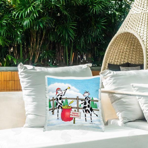 Stupell Industries Roger Straub | Feed The Farmless Funny Cows Printed Throw Pillow