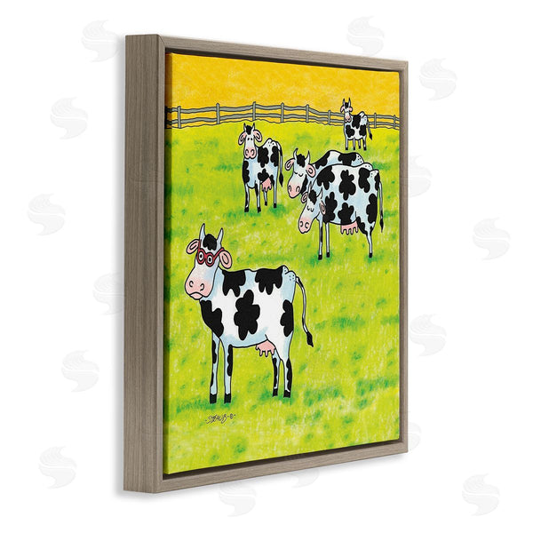 Stupell Industries Roger Straub | Funny Cow Herd With Specs