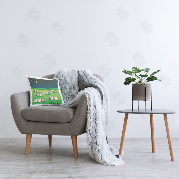 Stupell Industries Roger Straub | Pasture Cows Bedtime Printed Throw Pillow