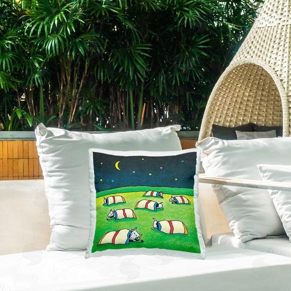 Stupell Industries Roger Straub | Pasture Cows Bedtime Printed Throw Pillow