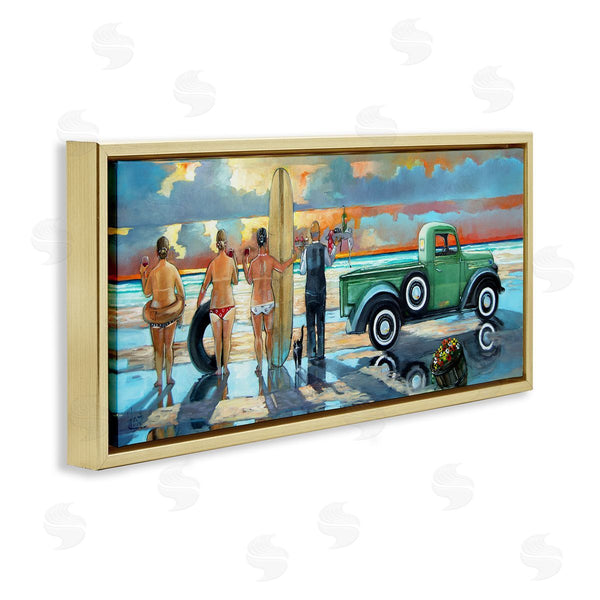 Stupell Industries Ronald West | Butler Serving Beach Girls Scene Wall Art
