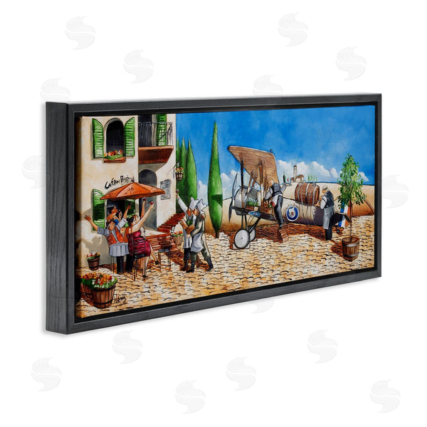 Stupell Industries Ronald West | Café And Airplane Scene Wall Art