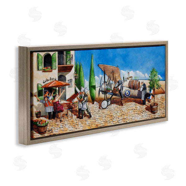 Stupell Industries Ronald West | Café And Airplane Scene Wall Art