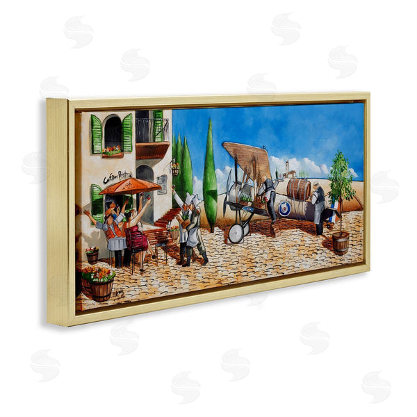 Stupell Industries Ronald West | Café And Airplane Scene Wall Art