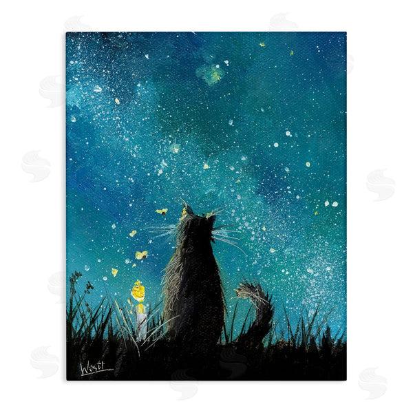 stupell industries Ronald West | Cat Gazing at Stars Wall Art
