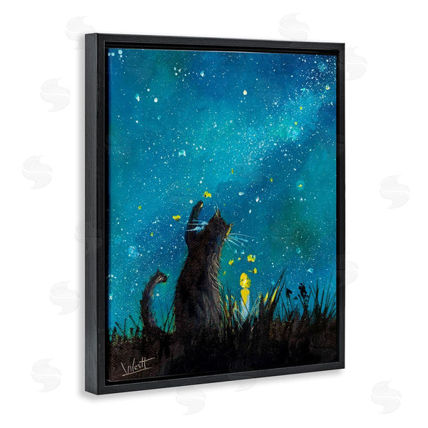 Stupell Industries Ronald West | Cat Playing Under Stars Wall Art