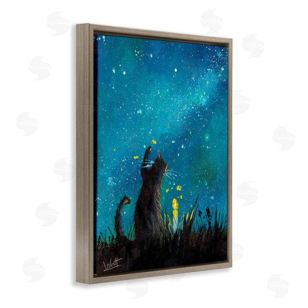 Stupell Industries Ronald West | Cat Playing Under Stars Wall Art