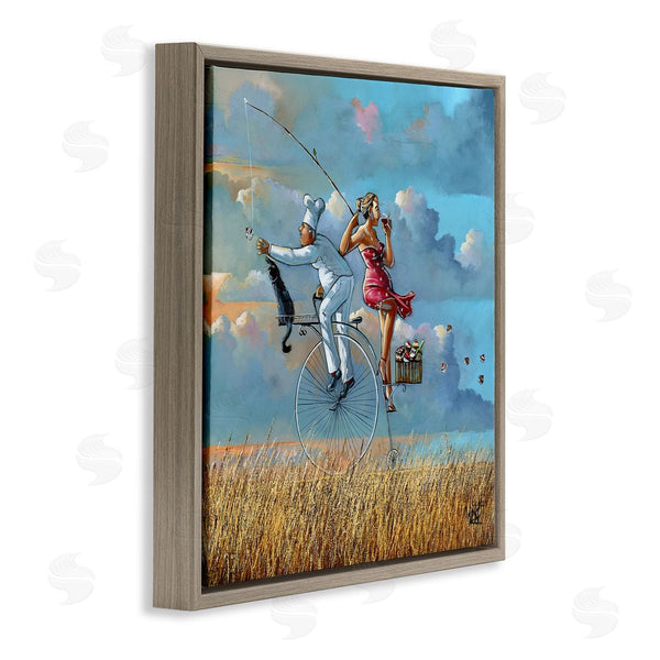Stupell Industries Ronald West | Charming Lady & Chef Bicycle View