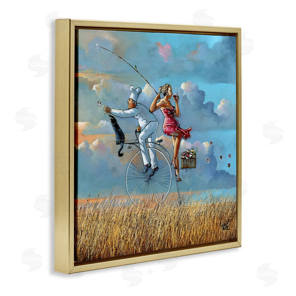Stupell Industries Ronald West | Charming Lady & Chef Bicycle View