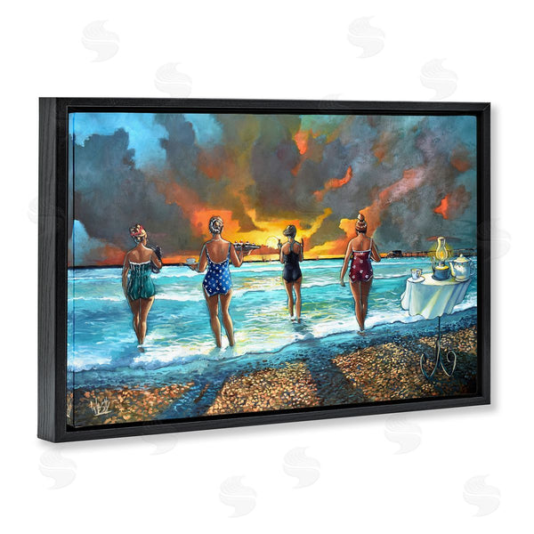 Stupell Industries Ronald West | Elegant Ladies On Beach