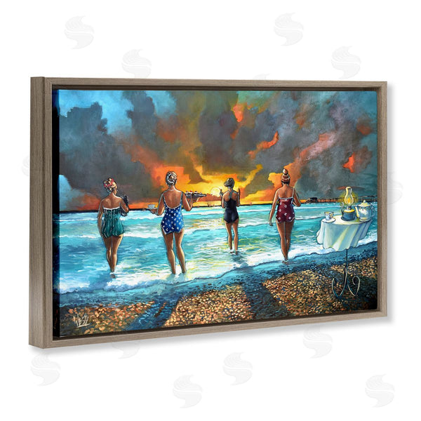 Stupell Industries Ronald West | Elegant Ladies On Beach