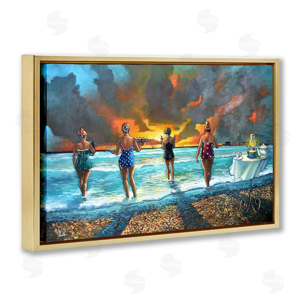 Stupell Industries Ronald West | Elegant Ladies On Beach