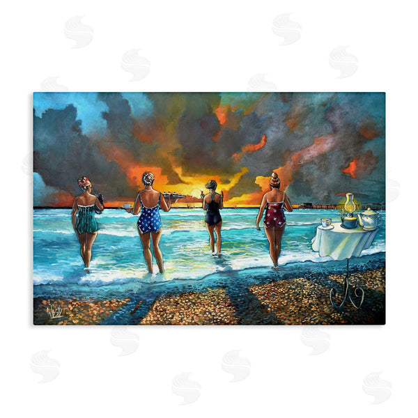 stupell industries Ronald West | Elegant Ladies on Beach