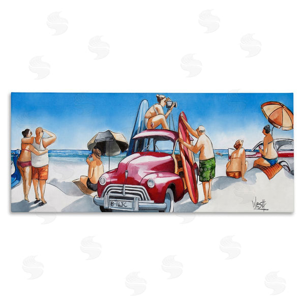 stupell industries Ronald West | Group Of Beachgoers Wall Art