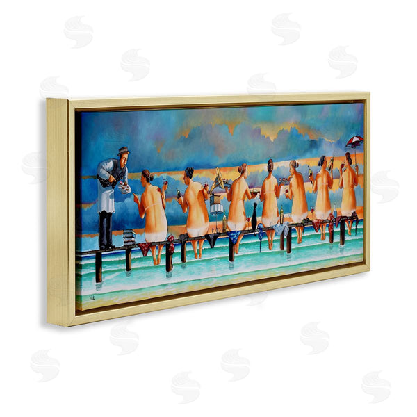 Stupell Industries Ronald West | Ladies Enjoying Beach Wall Art