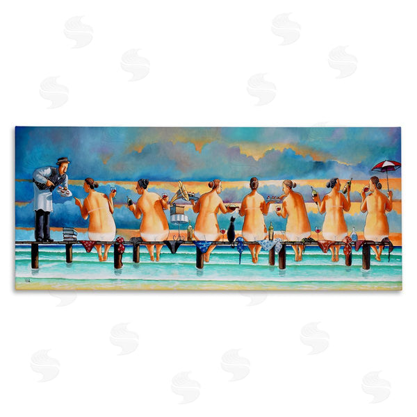 stupell industries Ronald West | Ladies Enjoying Beach Wall Art