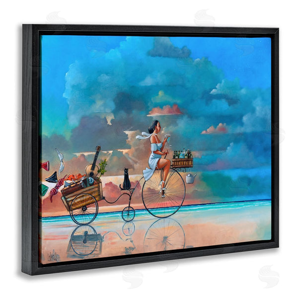 Stupell Industries Ronald West | Summer Beach Bike Ride Reflection Wall Art