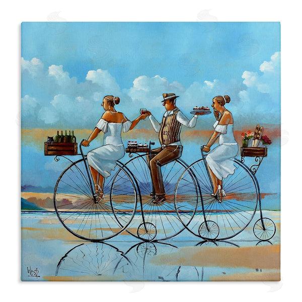 stupell industries Ronald West | Summer Shore Bicycle Ride Wall Art