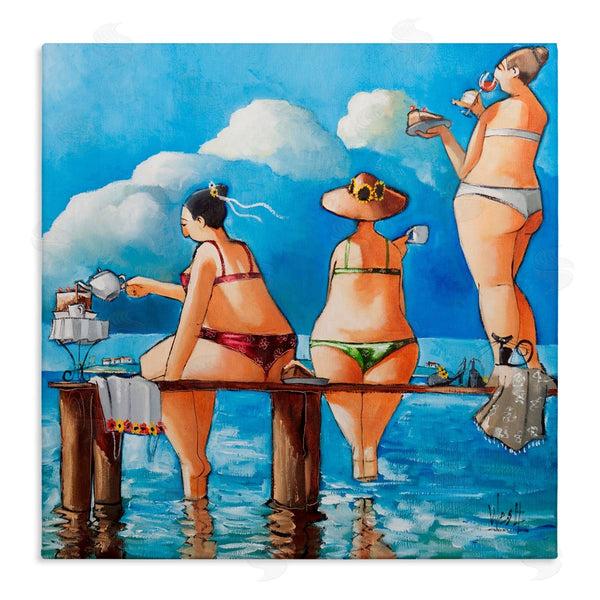 stupell industries Ronald West | Tea Break On The Jetty Wall Art