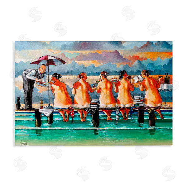 stupell industries Ronald West | The Book Club Beachgoers Wall Art
