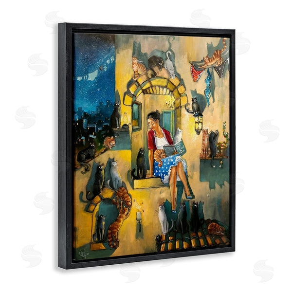 Stupell Industries Ronald West | Window Scene With Cats