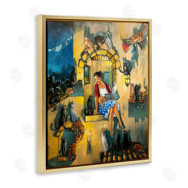 Stupell Industries Ronald West | Window Scene With Cats